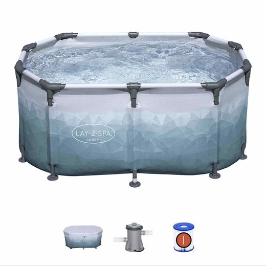 Vasca da ghiaccio Bestway Lazy-Z Spa Glacial Dip 150x90x65 cm per 2 persone con pompa di filtraggio