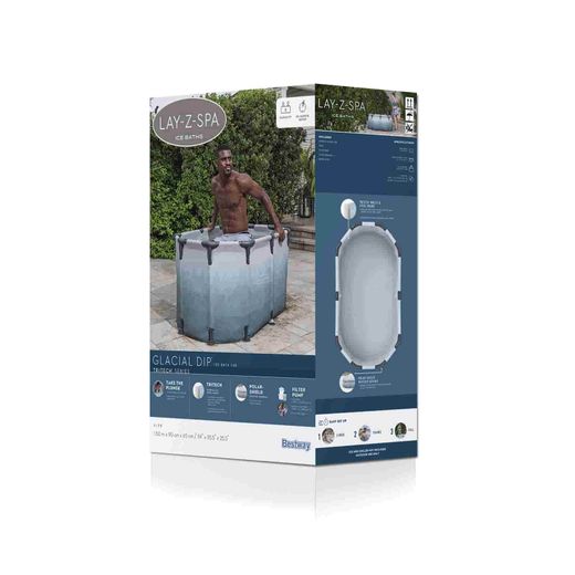 Vasca da ghiaccio Bestway Lazy-Z Spa Glacial Dip 150x90x65 cm per 2 persone con pompa di filtraggio