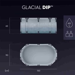 Vasca da ghiaccio Bestway Lazy-Z Spa Glacial Dip 150x90x65 cm per 2 persone con pompa di filtraggio