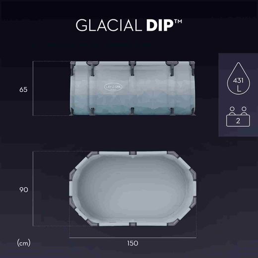 Vasca da ghiaccio Bestway Lazy-Z Spa Glacial Dip 150x90x65 cm per 2 persone con pompa di filtraggio