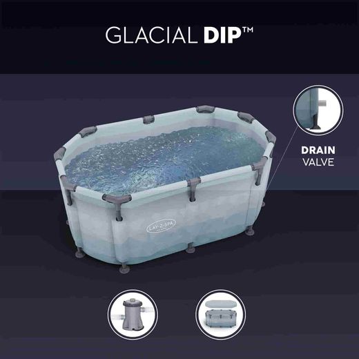 Vasca da ghiaccio Bestway Lazy-Z Spa Glacial Dip 150x90x65 cm per 2 persone con pompa di filtraggio