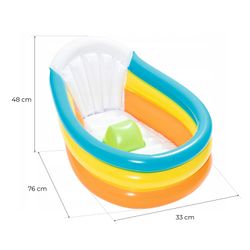 Baignoire Gonflable pour Bébé Bestway Squeaky Clean 76x48x33 cm avec Thermomètre et Bâton Central