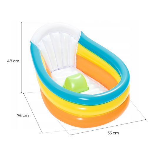 Baignoire Gonflable pour Bébé Bestway Squeaky Clean 76x48x33 cm avec Thermomètre et Bâton Central