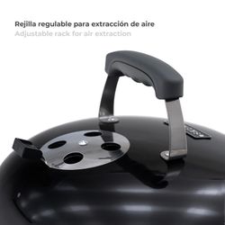 Barbacoa de sobremeas portátil de carbón, 37 x 37 x 44 cm, de acero inoxidable en negro | Colección Tahoe