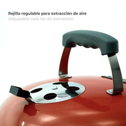 Griglia per barbecue portatile da tavolo a carbone, 37 x 37 x 44 cm, in acciaio inox rosso | Collezione Tahoe