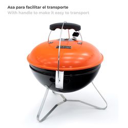 Griglia portatile a carbone da tavolo, 37 x 37 x 44 cm, in acciaio inossidabile arancione | Collezione Tahoe