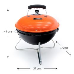 Griglia portatile a carbone da tavolo, 37 x 37 x 44 cm, in acciaio inossidabile arancione | Collezione Tahoe