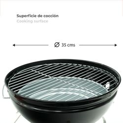 Griglia portatile a carbone da tavolo, 37 x 37 x 44 cm, in acciaio inossidabile arancione | Collezione Tahoe