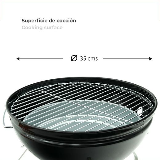 Griglia portatile a carbone da tavolo, 37 x 37 x 44 cm, in acciaio inossidabile arancione | Collezione Tahoe