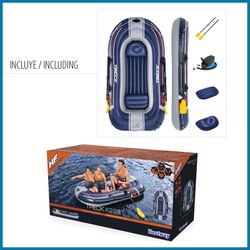 Barco inflável Bestway Hydro-Force Treck X2 para 3 pessoas com bomba e remos