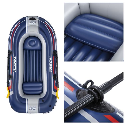 Barco inflável Bestway Hydro-Force Treck X2 para 3 pessoas com bomba e remos