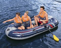 Barco inflável Bestway Hydro-Force Treck X2 para 3 pessoas com bomba e remos