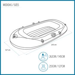Barco inflável Bestway Hydro-Force Treck X2 para 3 pessoas com bomba e remos