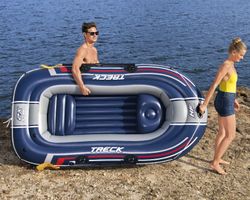 Barco inflável Bestway Hydro-Force Treck X2 para 3 pessoas com bomba e remos