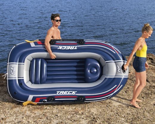 Barco inflável Bestway Hydro-Force Treck X2 para 3 pessoas com bomba e remos
