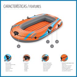 Aufblasbares Boot Bestway Kondor Elite 2000 für 2 Personen mit aufblasbarem Boden