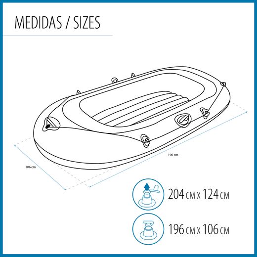 Aufblasbares Boot Bestway Kondor Elite 2000 für 2 Personen mit aufblasbarem Boden