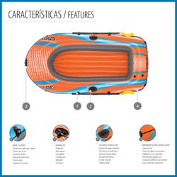 Aufblasbares Boot Bestway Kondor Elite 3000 für 3 Personen mit Rudern und Pumpe