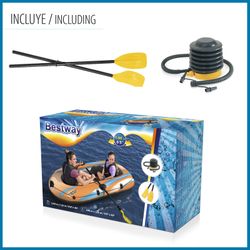 Barco inflável Bestway Kondor Elite Raft 2000 para 2 pessoas com remos e bomba