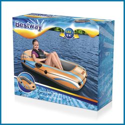 Barco inflável individual Bestway Kondor Elite 1000 com fundo inflável 162x96x20 cm