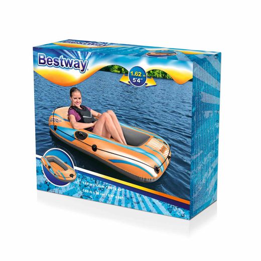 Barco inflável individual Bestway Kondor Elite 1000 com fundo inflável 162x96x20 cm