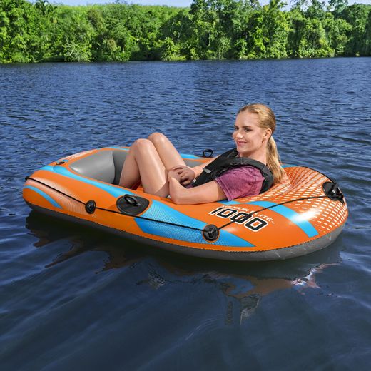 Barco inflável individual Bestway Kondor Elite 1000 com fundo inflável 162x96x20 cm