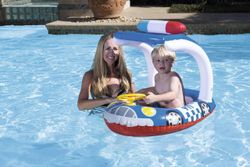 Bateau gonflable Kiddie Car Bestway navette spatiale 98x66 cm volant et klaxon