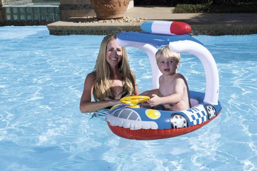 Bateau gonflable Kiddie Car Bestway navette spatiale 98x66 cm volant et klaxon