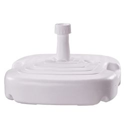 Base de sombrilla rellenable, 46 x 46 x 12 cm, de resina en blanco | Colección Summer