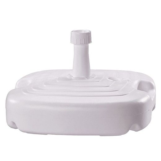 Base per ombrellone riempibile, 46 x 46 x 12 cm, in resina bianca | Collezione Summer