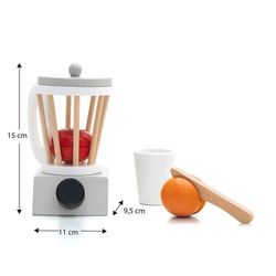Frullatore per bambini, 14 x 9,5 x 16 cm, in legno di pino grigio | Collezione Smoothie Lab