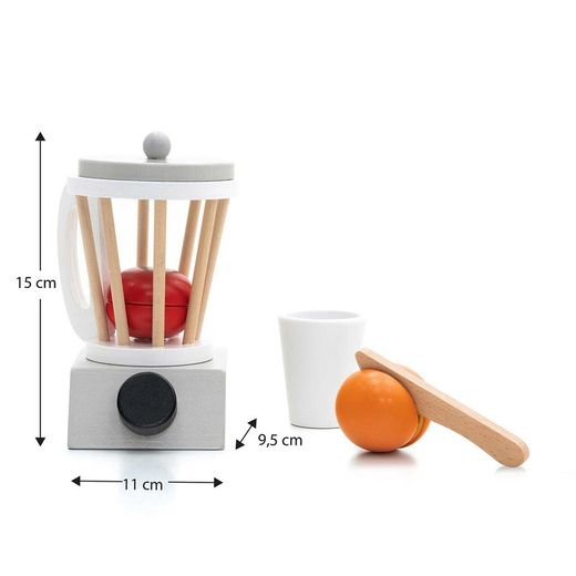 Frullatore per bambini, 14 x 9,5 x 16 cm, in legno di pino grigio | Collezione Smoothie Lab