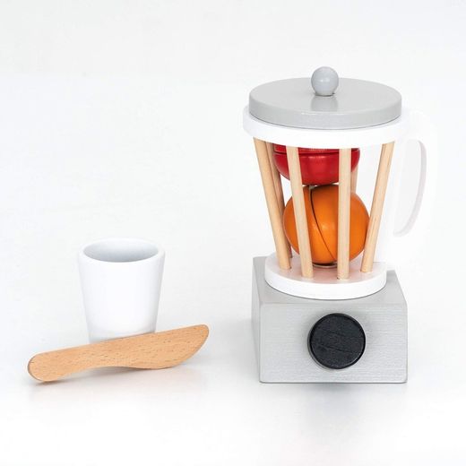 Frullatore per bambini, 14 x 9,5 x 16 cm, in legno di pino grigio | Collezione Smoothie Lab