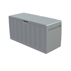 Baúl de Almacenaje Gardiun Top 117x45,5x57,5 cm 270L en Resina, Montaje en Clic, Cierre Seguro, Color Gris – Organización Práctica y Resistente