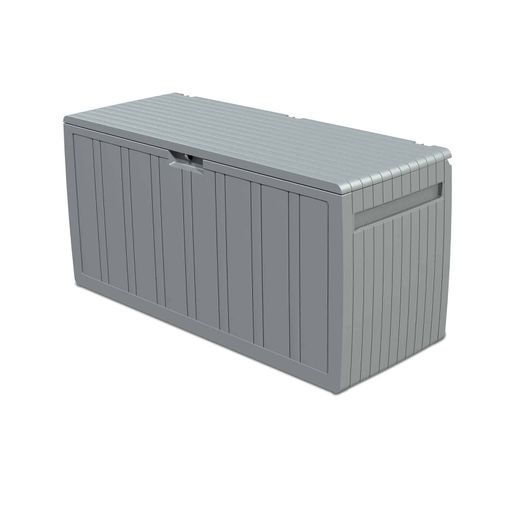 Baúl de Almacenaje Gardiun Top 117x45,5x57,5 cm 270L en Resina, Montaje en Clic, Cierre Seguro, Color Gris – Organización Práctica y Resistente