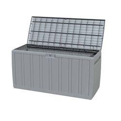 Baúl de Almacenaje Gardiun Top 117x45,5x57,5 cm 270L en Resina, Montaje en Clic, Cierre Seguro, Color Gris – Organización Práctica y Resistente