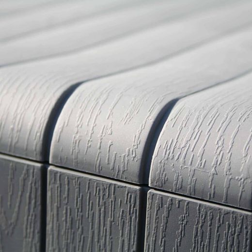 Baúl de Almacenaje Gardiun Top 117x45,5x57,5 cm 270L en Resina, Montaje en Clic, Cierre Seguro, Color Gris – Organización Práctica y Resistente