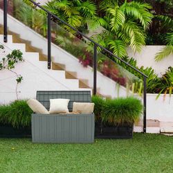 Baúl de Almacenaje Gardiun Top 117x45,5x57,5 cm 270L en Resina, Montaje en Clic, Cierre Seguro, Color Gris – Organización Práctica y Resistente
