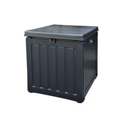 Baúl de Resina para Exterior Gardiun Soften Small 42,8x42,8x46,4 cm - 76L con Cinta de Sujeción y Asas Laterales, Ideal para Jardín y Terraza