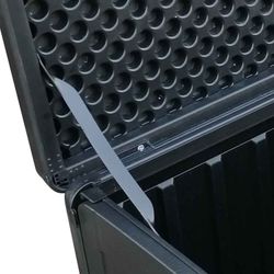 Baúl de Resina para Exterior Gardiun Soften Small 42,8x42,8x46,4 cm - 76L con Cinta de Sujeción y Asas Laterales, Ideal para Jardín y Terraza