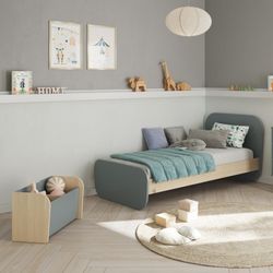 Baule per giocattoli, 70 x 35 x 42 cm, in legno di pino bianco e naturale | Collezione Esteban