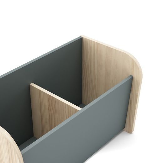 Baule per giocattoli, 70 x 35 x 42 cm, in legno di pino bianco e naturale | Collezione Esteban