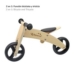Bicicletta senza pedali Montessori, 63 x 40 x 36 cm, in legno e poliuretano naturale | Collezione Fast Wheels