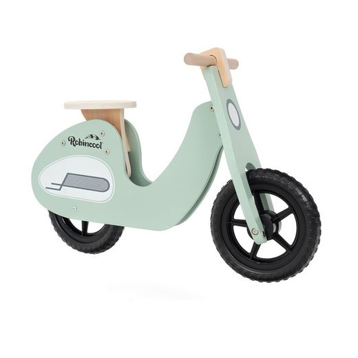 Bicicletta senza pedali Montessori, 73 x 27 x 50 cm, in legno color acquamarina | Collezione Motorbike