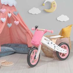 Bicicletta senza pedali Montessori, 83 x 36 x 55 cm, in legno rosa | Collezione Street Circuit