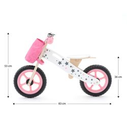 Bicicletta senza pedali Montessori, 83 x 36 x 55 cm, in legno rosa | Collezione Street Circuit