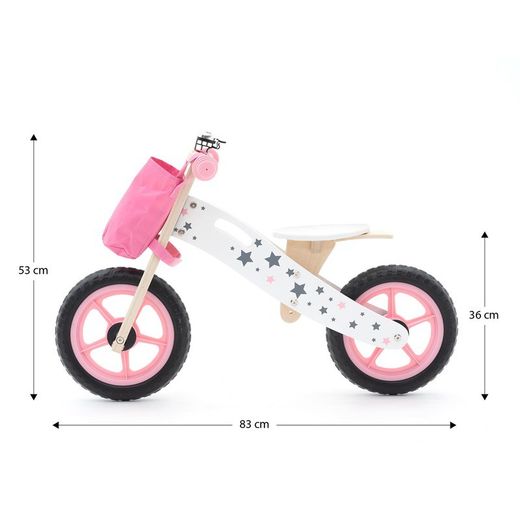 Bicicletta senza pedali Montessori, 83 x 36 x 55 cm, in legno rosa | Collezione Street Circuit