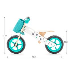 Bicicletta senza pedali Montessori, 83 x 36 x 55 cm, in legno turchese | Collezione Street Circuit