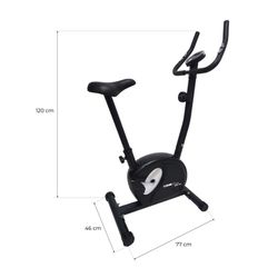 Bicicleta estática magnética con pulsómetro en manilla y pantalla LCD, 77 x 46 x 120 cm, de acero en negro | Colección Serie 500