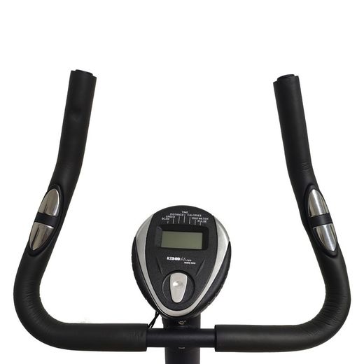 Bicicleta estática magnética con pulsómetro en manilla y pantalla LCD, 77 x 46 x 120 cm, de acero en negro | Colección Serie 500